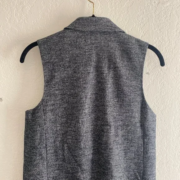 J Mclaughlin Womens Houndstooth Vest Blazer Wool Blend Size XS Sleeveless Long - Picture 7 of 11